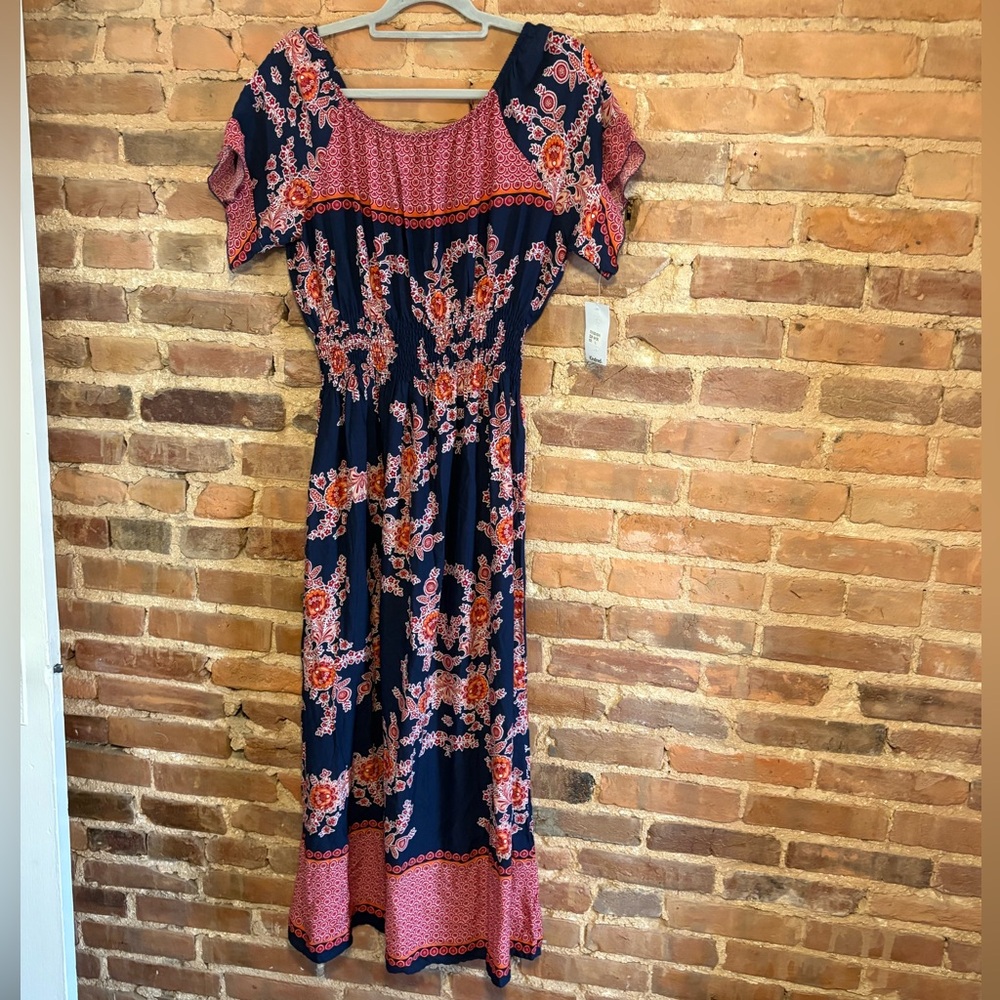 Kindred Floral Navy and Pink Women's Dress